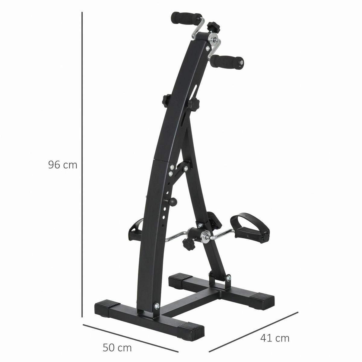 HOMCOM Bewegungstrainer schwarz Stahl B/H/L: ca. 50x96x41 cm Bewegungstrainer_für_Senioren - schwarz (41,00/50,00/96,00cm) - HOMCOM
