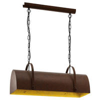 Eglo Pendelleuchte braun Stahl B/H/L: ca. 28x110x70 cm E27 2 Brennstellen Deerhurst - braun (70,00/28,00/110,00cm) - Eglo