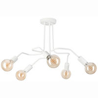 Lamkur Deckenleuchte DOMINO 51192 weiß Stahl H/L: ca. 40x59 cm E27 5 Brennstellen Domino - weiß (59,00cm) - Lamkur