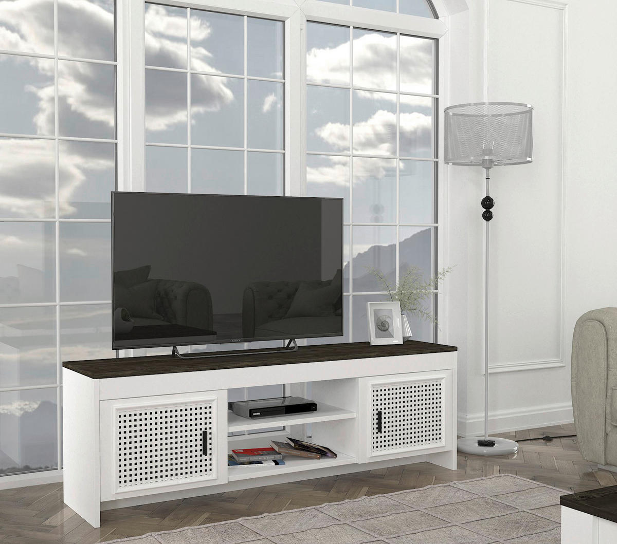 TV-Lowboard Done weiß Rebab B/H/T: ca. 150x48,2x35 cm Done - Rebab/weiß (150,00/48,20/35,00cm) - moebel17