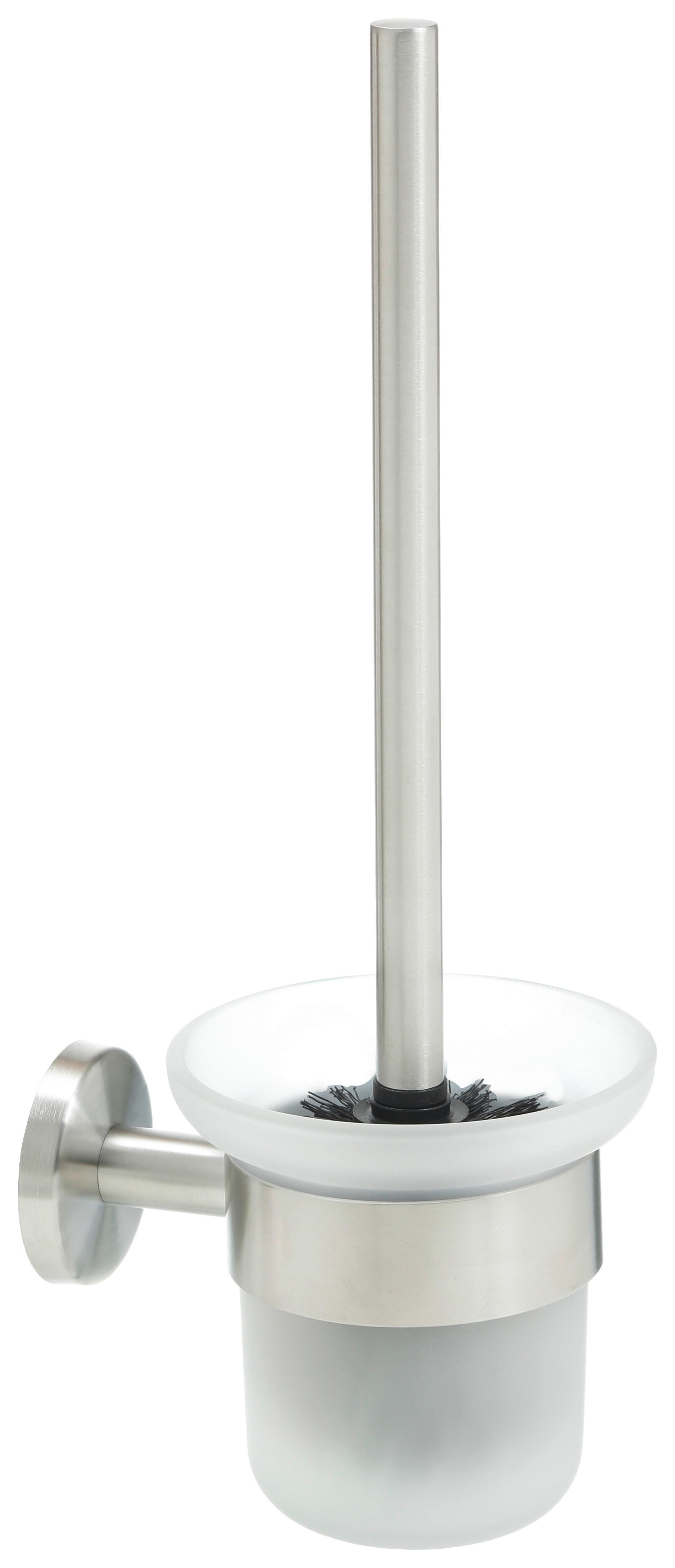 WC-Bürste Edelstahloptik glasklar Edelstahl WC-Bürste_Milano_wandhängend - Edelstahloptik/glasklar (14,00/37,00/12,00cm) - POCOline