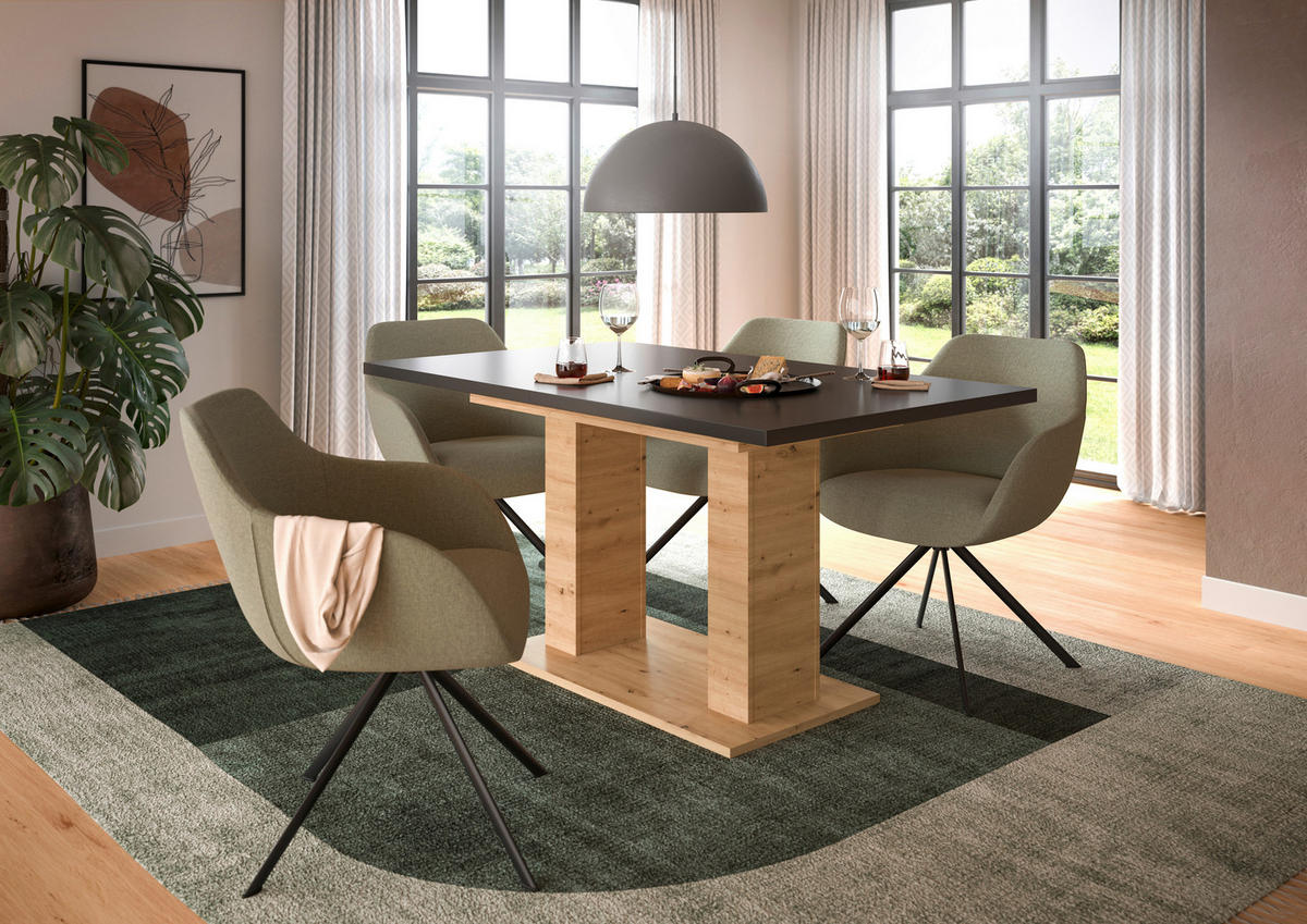 Esstisch MOTION grau Artisan Nachbildung B/H/T: ca. 150x76x90 cm MOTION - grau (150,00/76,00/90,00cm) - xonox.home