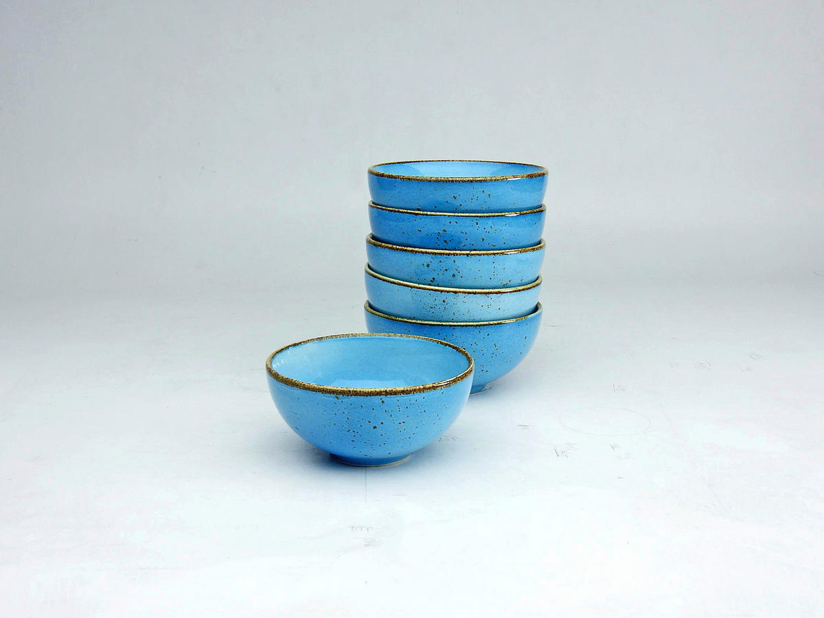 CreaTable Schalen-Set NATURE COLLECTION blau Steinzeug D: ca. 11,5 cm NATURE COLLECTION - blau (11,50cm) - CreaTable