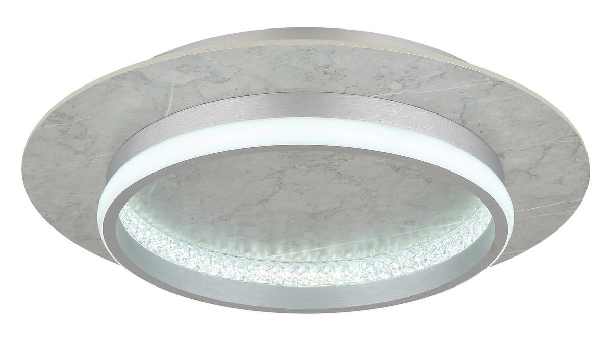 GLOBO LED-Deckenleuchte MARY 62000102 Opal silber klar Metall Kunststoff H/D: ca. 8,2x40 cm 1 Brennstellen MARY - klar/Opal (40,00/8,20cm) - GLOBO