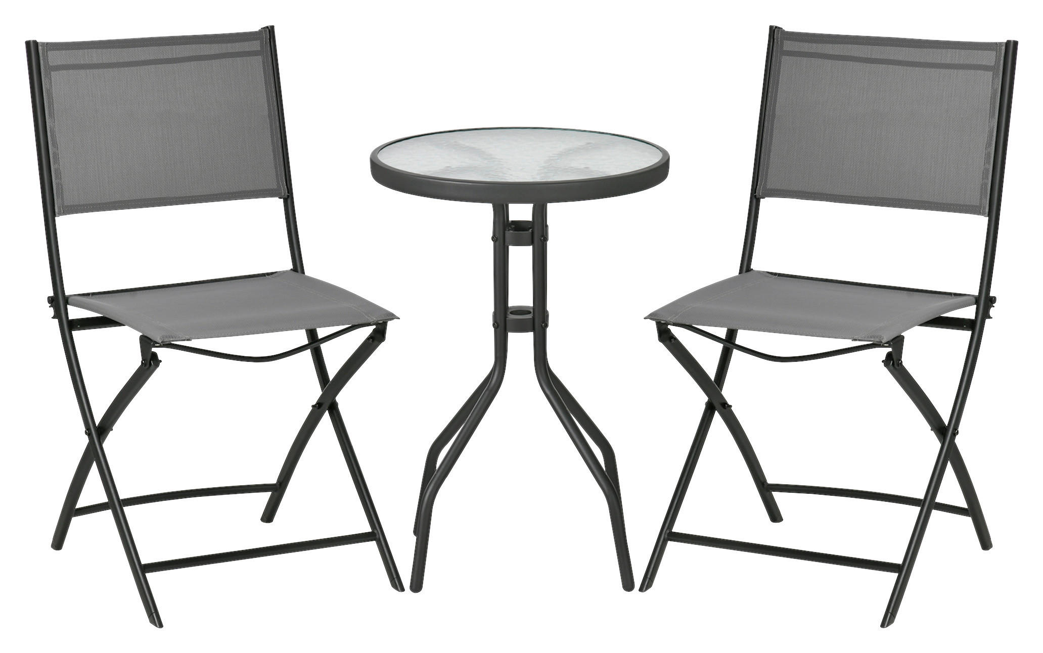 Outsunny Bistroset grau Stahl B/H/L: ca. 50x72x50 cm