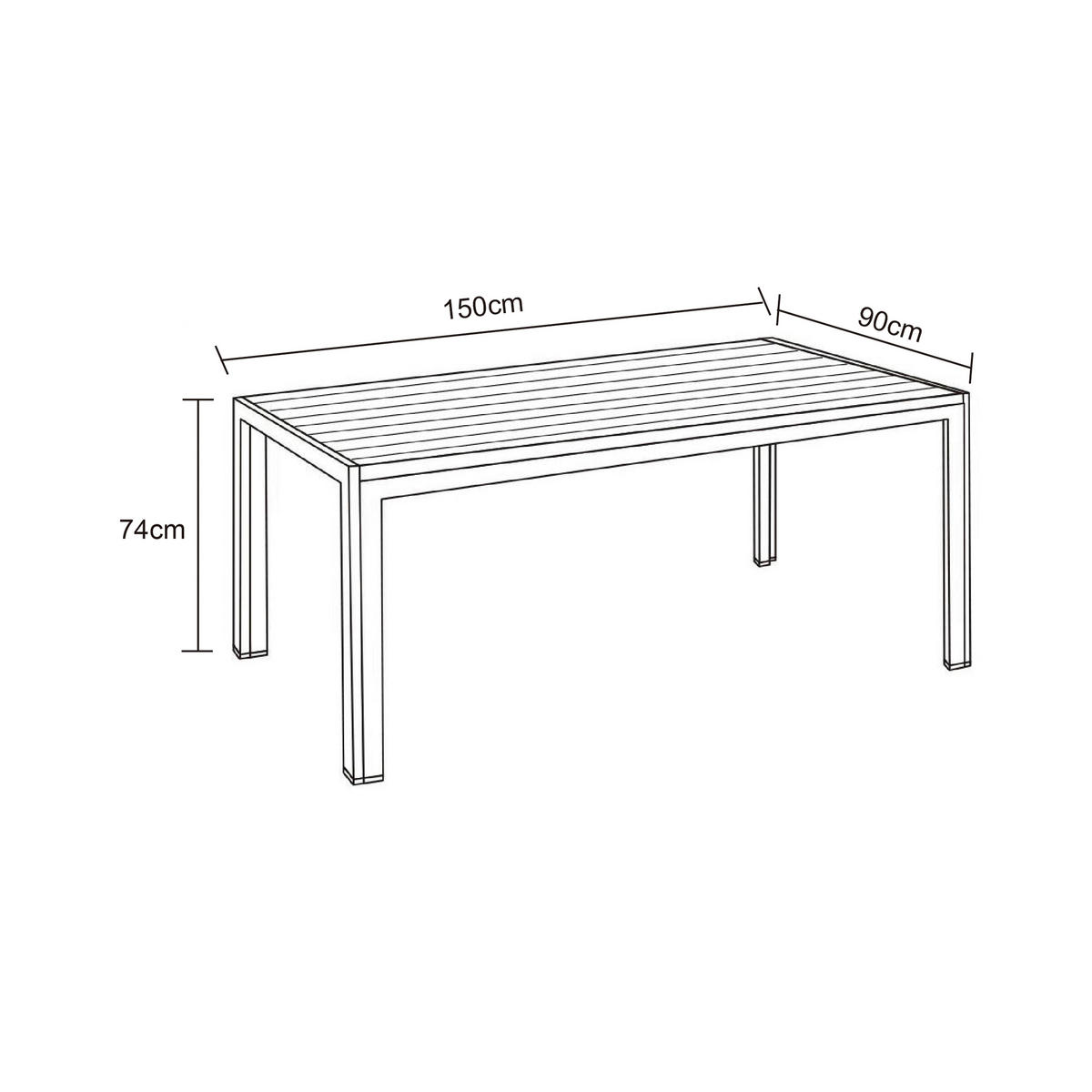 POCOline Gartentisch Mila schwarz Alu B/H/L: ca. 90x74x150 cm Mila - schwarz (150,00/90,00/74,00cm) - POCOline