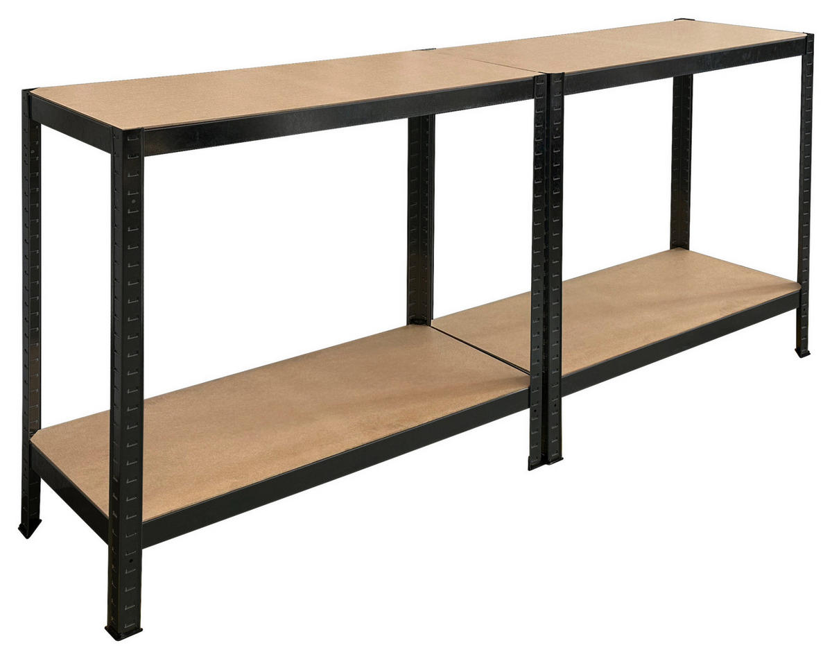 Schwerlaststeckregal schwarz B/H/T: ca. 75x150x30 cm Schwerlaststeckregal 150x75x30cm S - schwarz (75,00/150,00/30,00cm)