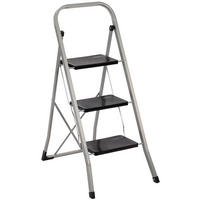 Axentia Klapptritt silber Stahl B/H/L: ca. 75x104x46 cm Klapptritt_3_Stufen - schwarz/silber (46,00/75,00/104,00cm) - Axentia