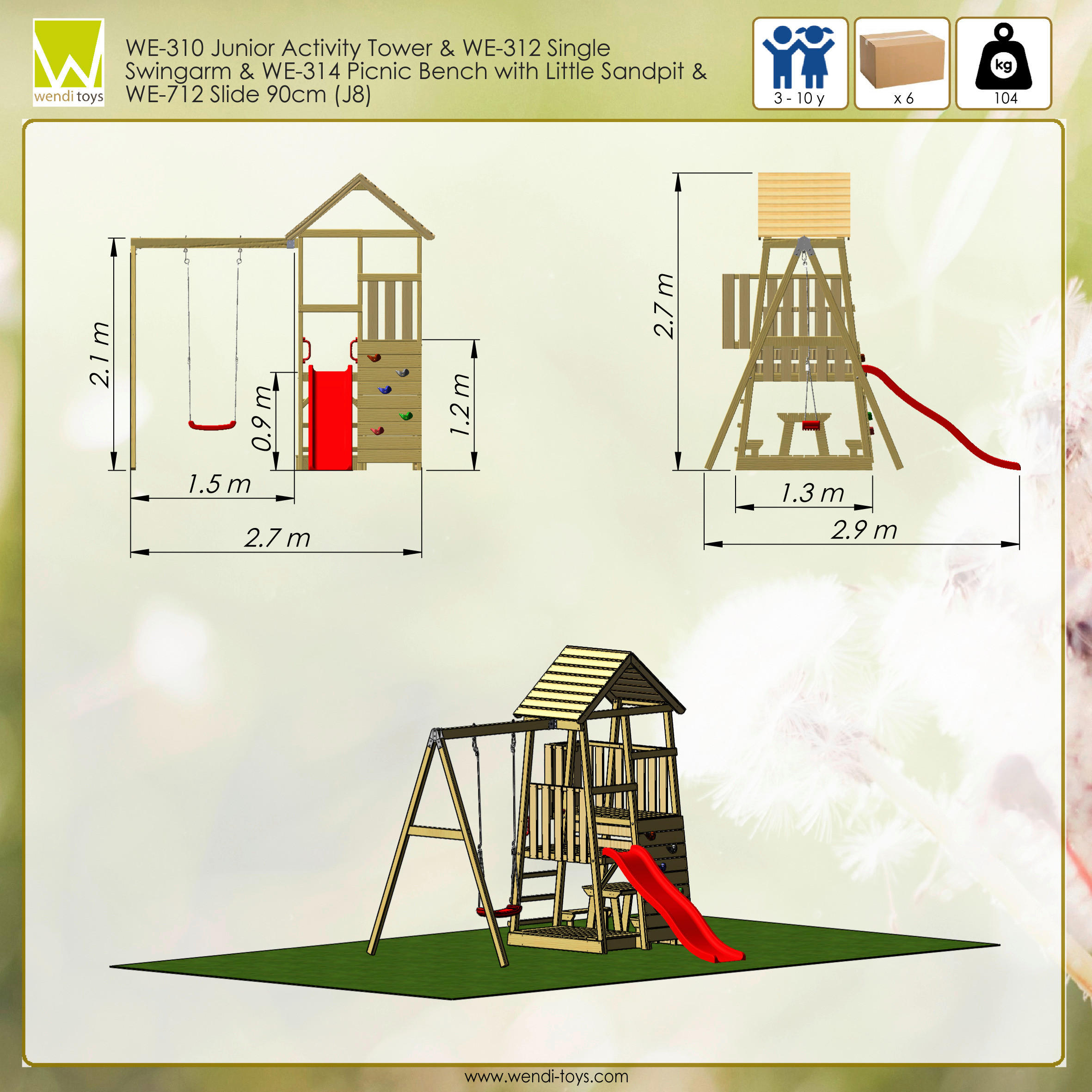 Wendi Toys Stelzenspielhaus Gorilla natur B/H/L: ca. 270x270x290 cm Gorilla - natur (290,00/270,00/270,00cm) - Wendi Toys