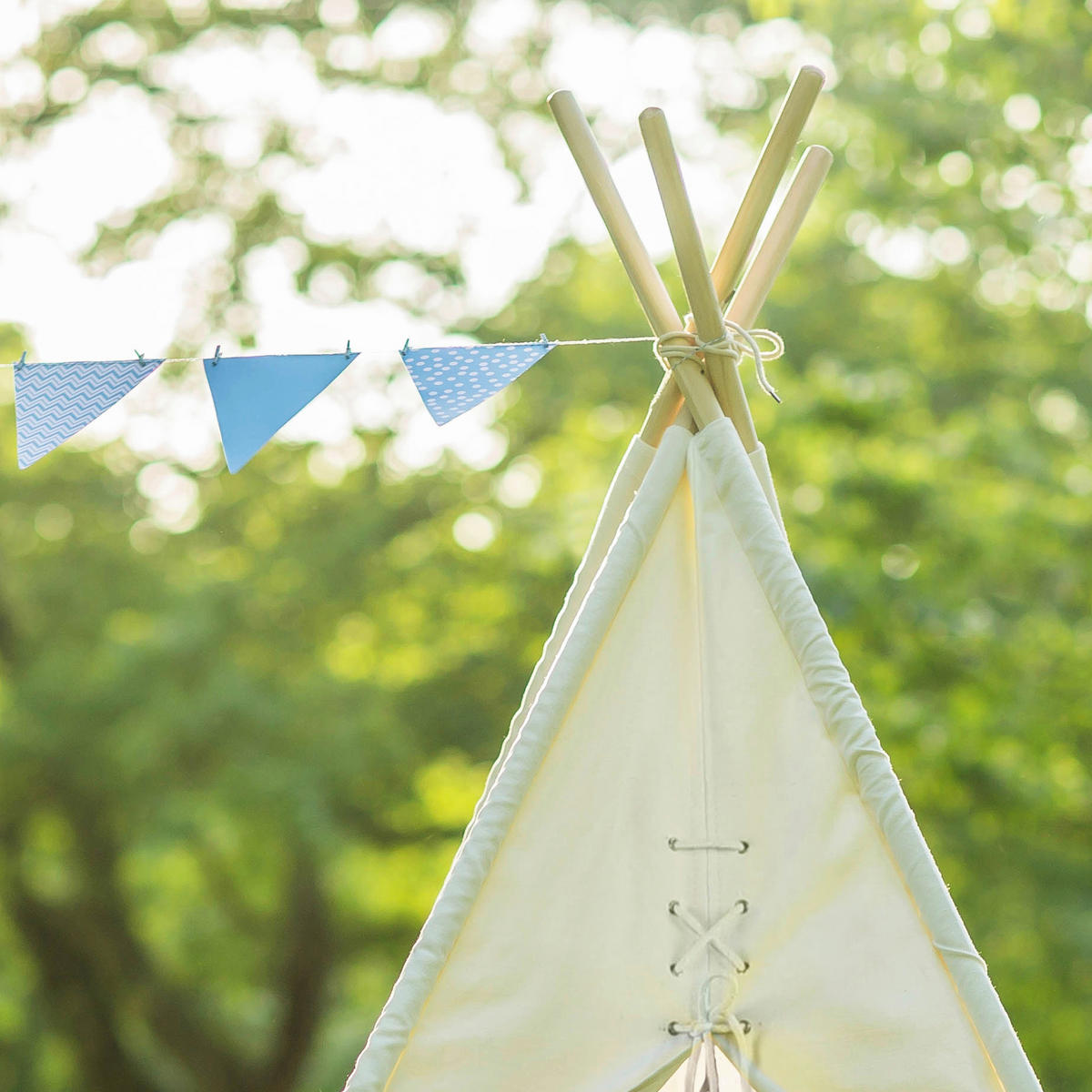 Sunny Kinder Tipi-Zelt Alba B/H/L: ca. 120x160x120 cm Alba - creme (120,00/120,00/160,00cm) - Sunny