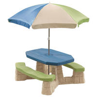 Step2 Kinder-Picknicktisch blau Kunststoff B/H/T: ca. 109x183x103 cm Kinder-Picknicktisch - blau/creme (109,00/183,00/103,00cm) - Step2