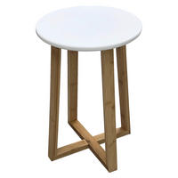 Beistelltisch Jack weiß natur Bambus H/D: ca. 44x30 cm Jack - weiß/natur (30,00/44,00cm)