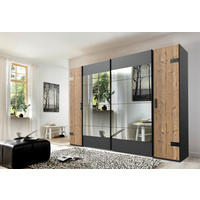 Schwebetürenschrank Stockholm tanne Nachbildung Graphit B/H/T: ca. 272x210x65 cm Stockholm - Graphit/tanne (272,00/210,00/65,00cm)