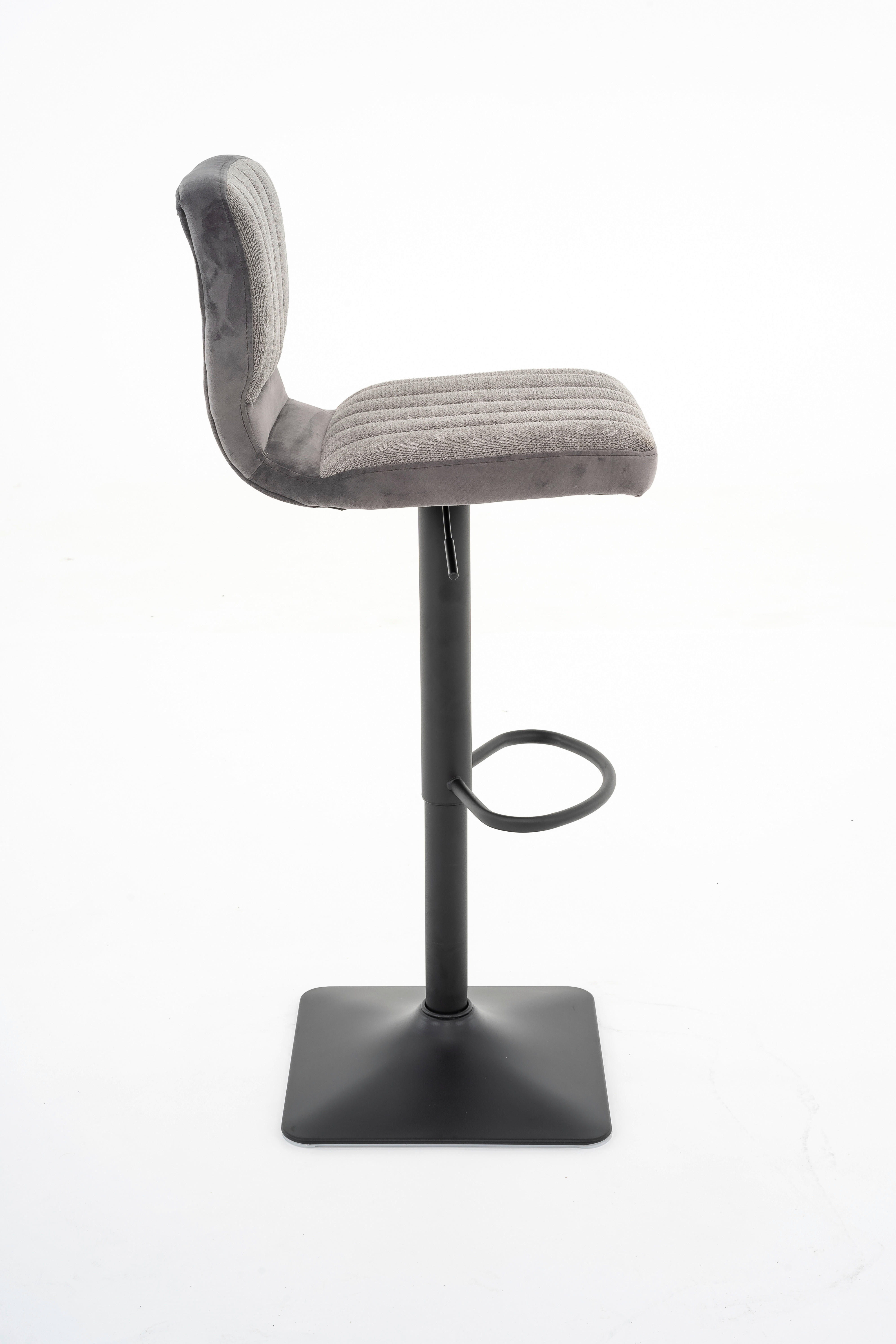 Thumbnail - Barhocker FM-175-1 grau Microfaser Samt B/H/T: ca. 41x109x48 cm