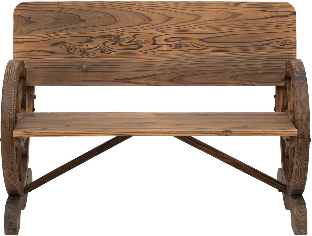 Outsunny Gartenbank dunkelbraun Holz B/H/T: ca. 114x80x58 cm Gartenbank - dunkelbraun (114,00/80,00/58,00cm) - Outsunny