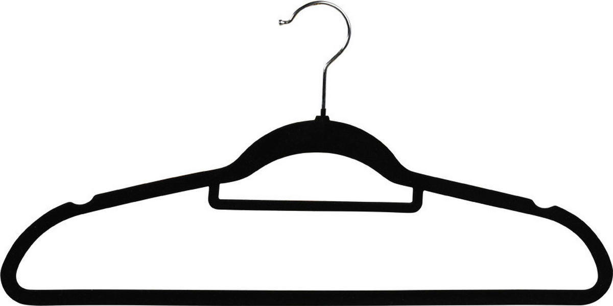 Kesper Kleiderbügel schwarz Kunststoff Kleiderbügel_25tlg. - schwarz (45,50/23,00/3,60cm) - Kesper