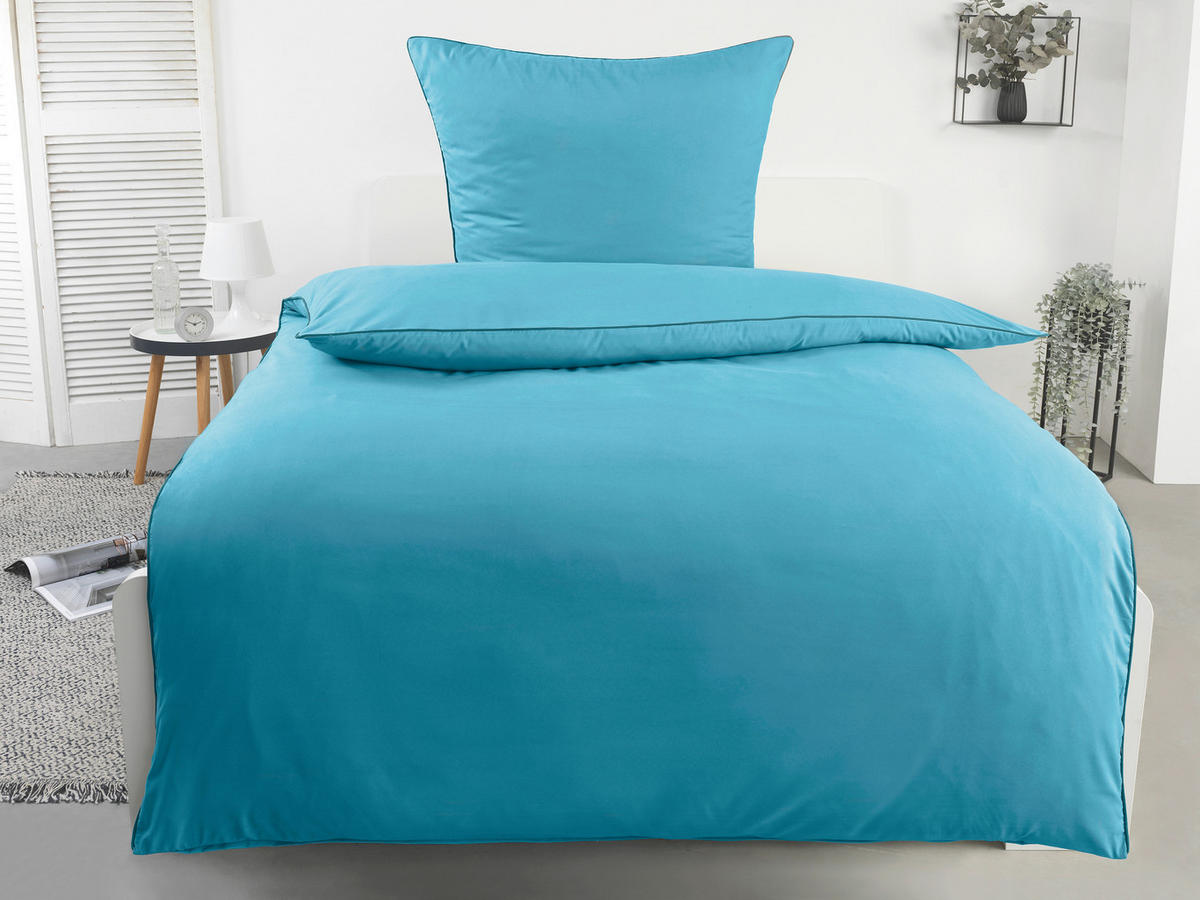 Microfaser Bettwäsche Bettwäsche_Microfaser_Biese - petrol/türkis (135,00/200,00cm)
