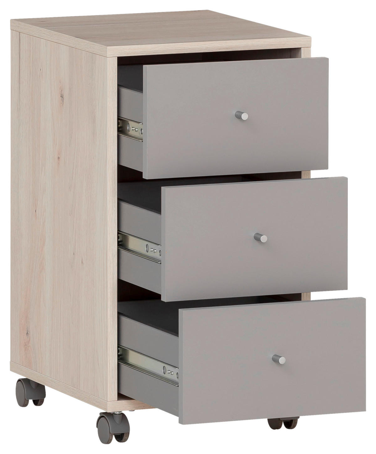Rollcontainer Serie 400 Sandeiche Nachbildung grau B/H/T: ca. 32,6x59,7x39,1 cm Serie 400 - grau (32,60/59,70/39,10cm) - Möbelpartner