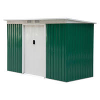 Outsunny Gartenschrank grün Stahl B/H/L: ca. 130x173x277 cm Gartenschrank_mit_Schiebetür - weiß/grün (277,00/130,00/173,00cm) - Outsunny