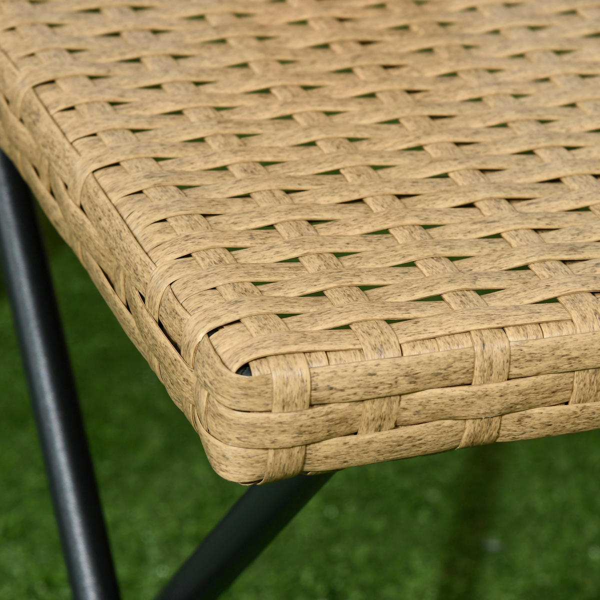 Outsunny Balkontisch natur Polyrattan B/H/L: ca. 40x40x40 cm Balkontisch - natur (40,00/40,00/40,00cm) - Outsunny