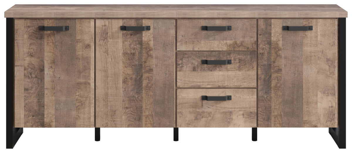Sideboard Emile Eiche Tabak Nachbildung B/H/T: ca. 214x86x45 cm Emile - Eiche (214,00/86,00/45,00cm) - Trendteam