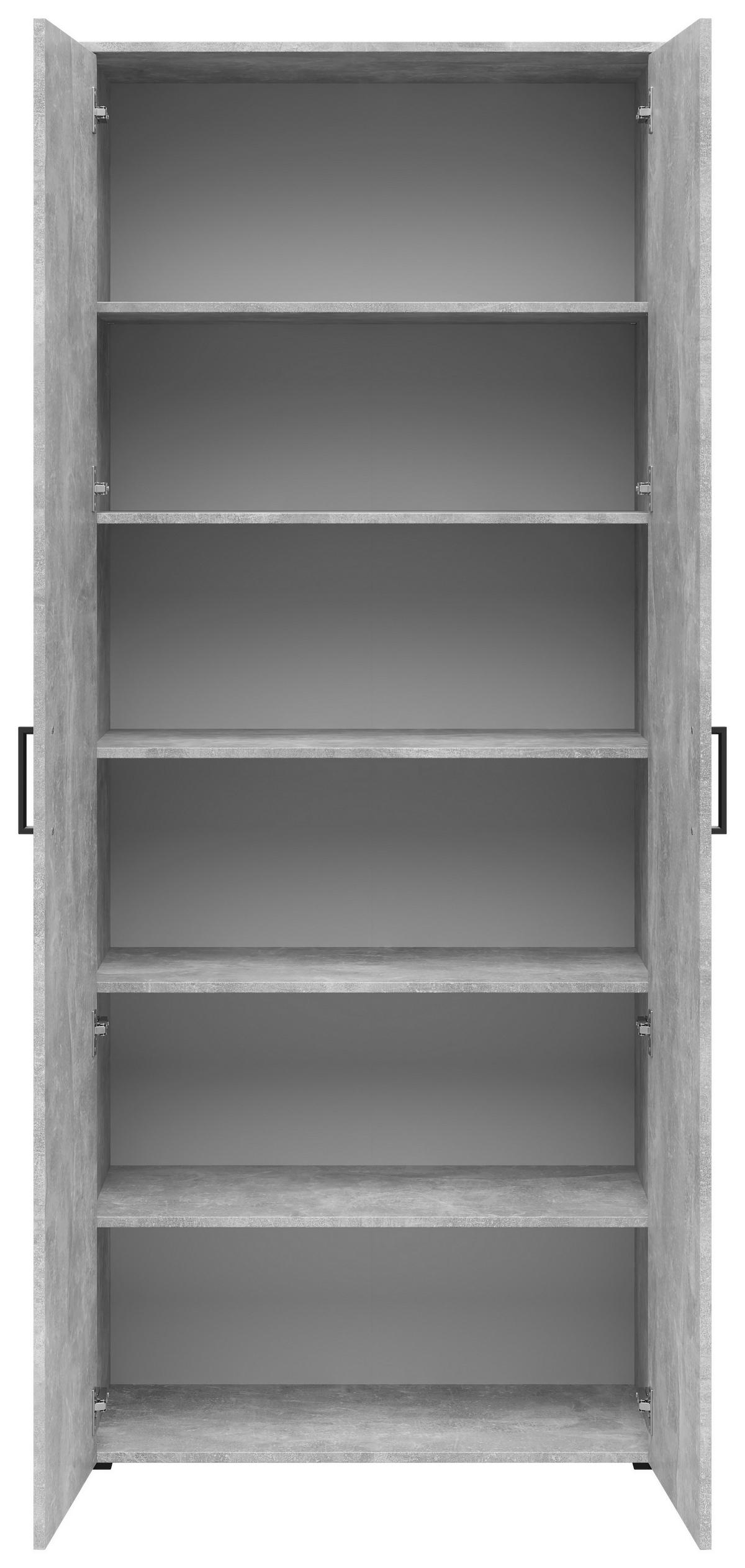 Schrank Multi-Stauraum Typ 37 Beton Optik B/H/T: ca. 80x195x40 cm Multi-Stauraum Typ 37 - Beton (80,00/195,00/40,00cm)