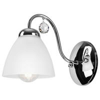 Lamkur Wandleuchte MIRANDA 43586 Chrom Metall Glas H/L: ca. 20x14 cm E27 1 Brennstellen Miranda - Chrom (14,00cm) - Lamkur