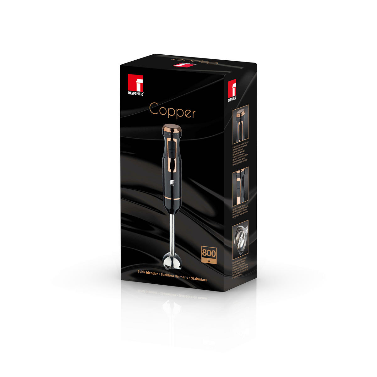 BERGNER Stabmixer schwarz Edelstahl B/H/L: ca. 8x22,5x13 cm COPPER - schwarz (13,00/8,00/22,50cm) - BERGNER