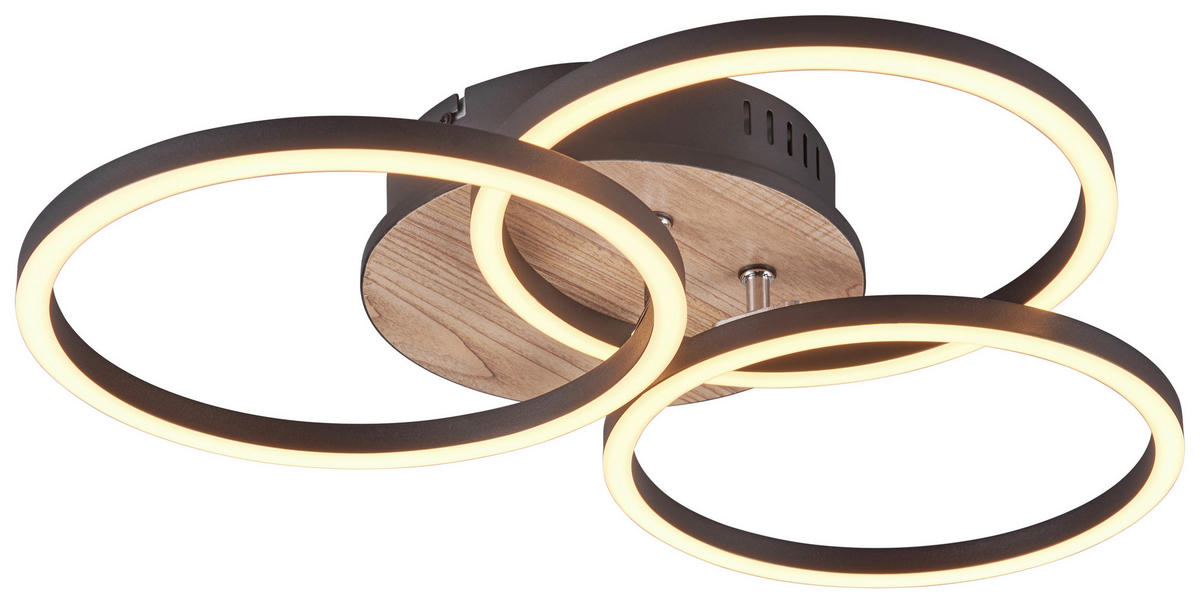 Reality LED-Deckenleuchte R62823135 Circle schwarz MDF Acryl Metall B/H: ca. 43x9 cm 1 Brennstellen Circle - schwarz (43,00/9,00cm) - Reality