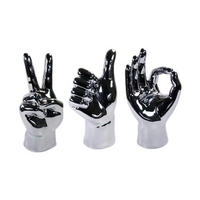 Glas-Art Deko-Figur silber Keramik B/H: ca. 10x20 cm Deko-Figur_Hand - silber (10,00/20,00cm) - Glas-Art