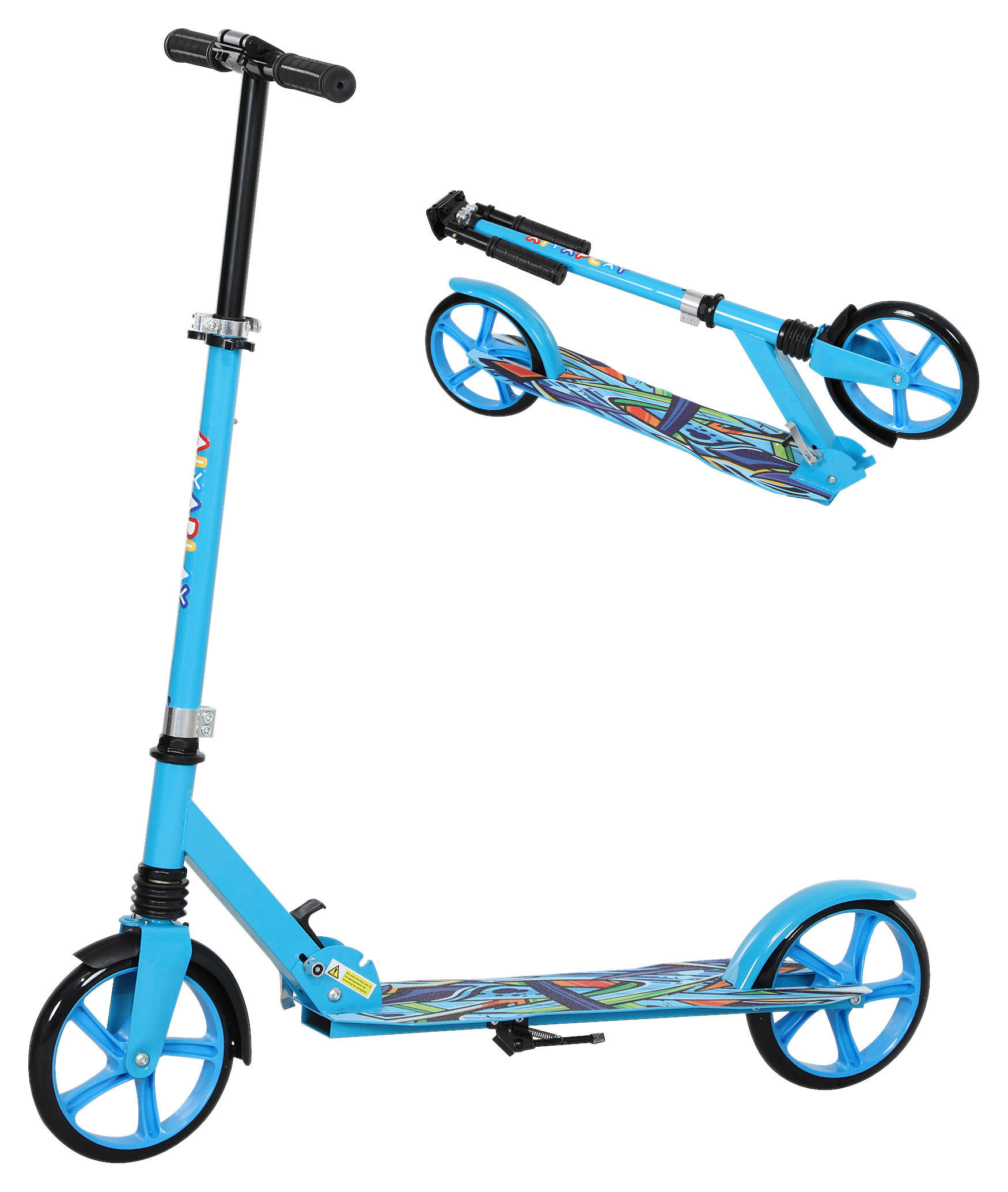 AIYAPLAY Kinderscooter blau B/H/L: ca. 38x103x94 cm Kinderscooter - blau (94,00/38,00/103,00cm) - AIYAPLAY