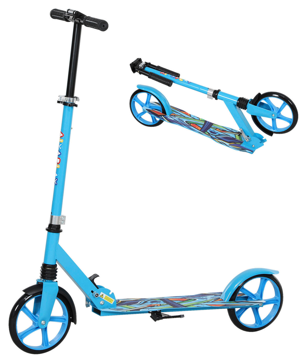 AIYAPLAY Kinderscooter blau B/H/L: ca. 38x103x94 cm Kinderscooter - blau (94,00/38,00/103,00cm) - AIYAPLAY