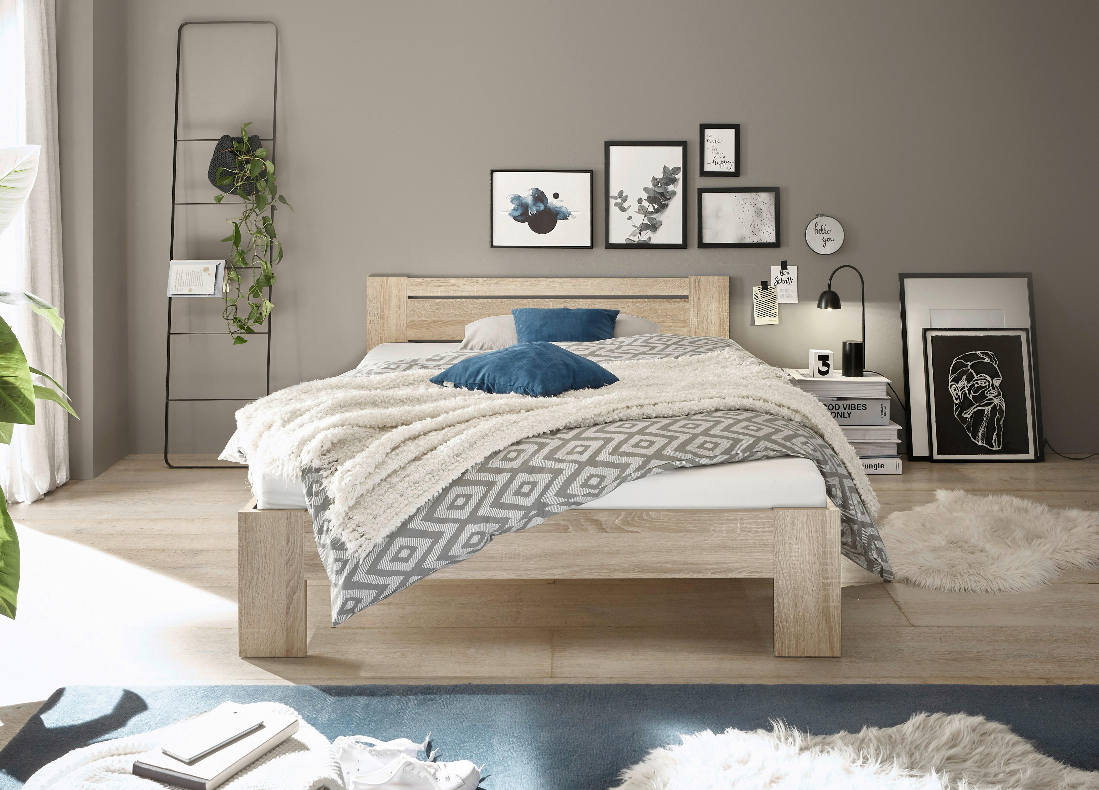 Thumbnail - Futonbett Cannes Eiche Sonoma Nachbildung Liegefläche B/L: ca. 140x200 cm