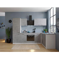 Respekta Winkelküche Malia Beton Optik B/H/T: ca. 280x200x172 cm Malia - Beton/weiß (280,00/200,00/172,00cm) - Respekta