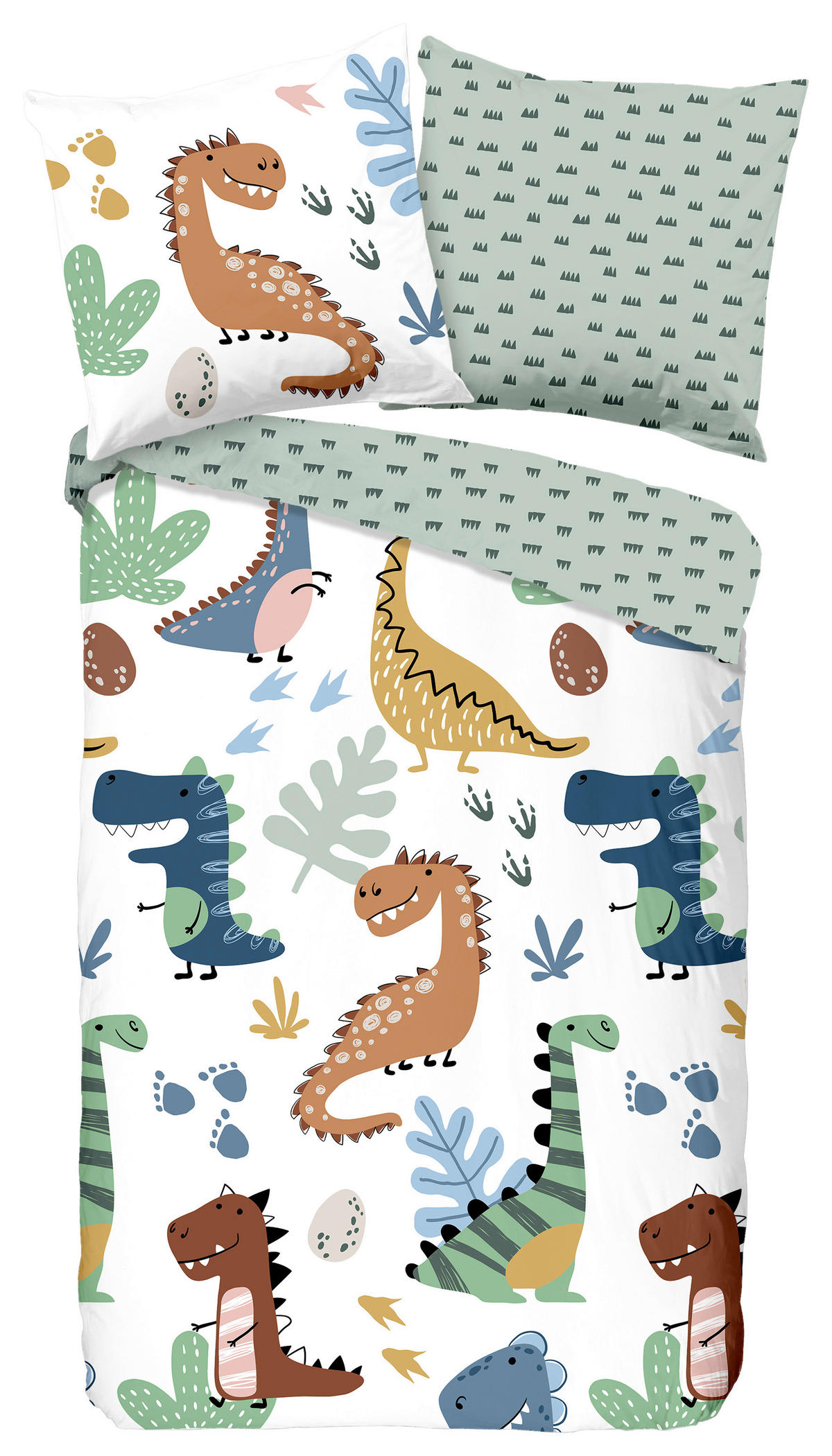Baumwoll Bettwäsche Dino Renforce Multi Stoff B/L: ca. 135x200 cm Dino - Multi (135,00/200,00cm) - Good Morning