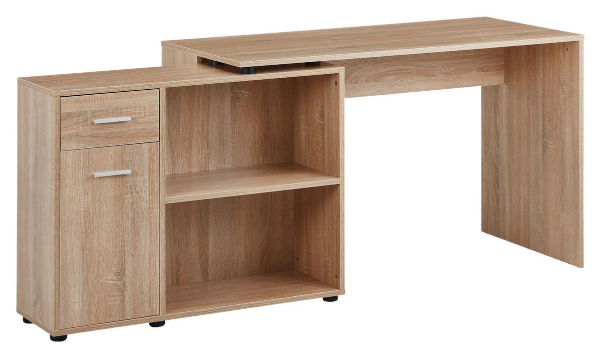 Schreibtischkombination Eiche Sonoma Nachbildung B/H/T: ca. 120x75,5x106,5 cm Schreibtischkombination - Eiche (120,00/75,50/106,50cm) - Wohnling