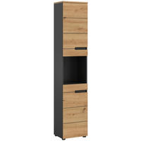 Hochschrank Canu Basalt Eiche Artisan Nachbildung B/H/T: ca. 38x193x34 cm Canu - Eiche/Basalt (38,00/193,00/34,00cm) - xonox.home