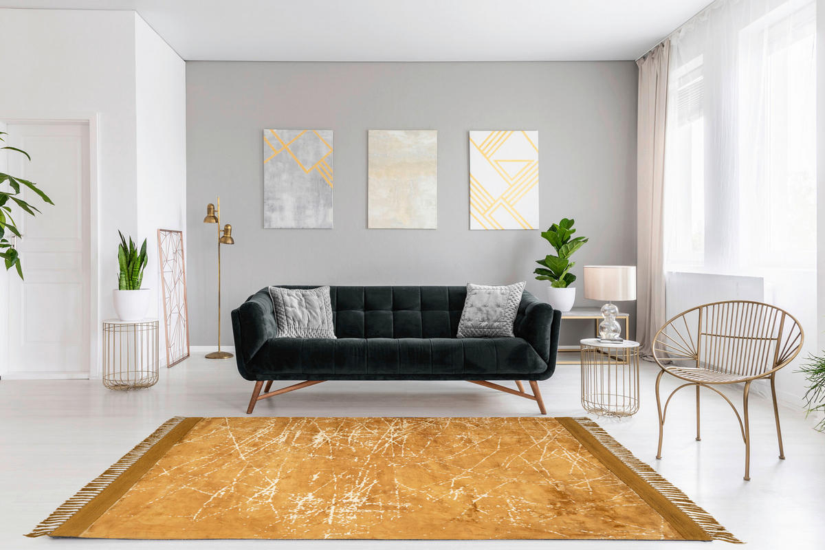 360Living Teppich Dolce Vita gold B/L: ca. 80x150 cm Dolce Vita - gold (80,00/150,00cm) - 360Living
