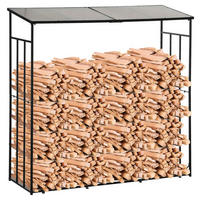 Outsunny Kaminholzregal schwarz B/H/L: ca. 67x185x185 cm Kaminholzregal - schwarz (185,00/67,00/185,00cm) - Outsunny