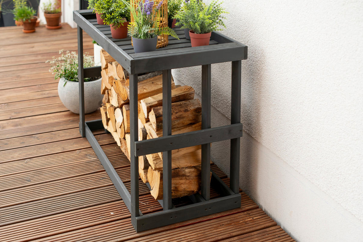 Westmann Kaminholzregal Stephan anthrazit B/H/L: ca. 108x74x52 cm Stephan - anthrazit (52,00/108,00/74,00cm) - Westmann
