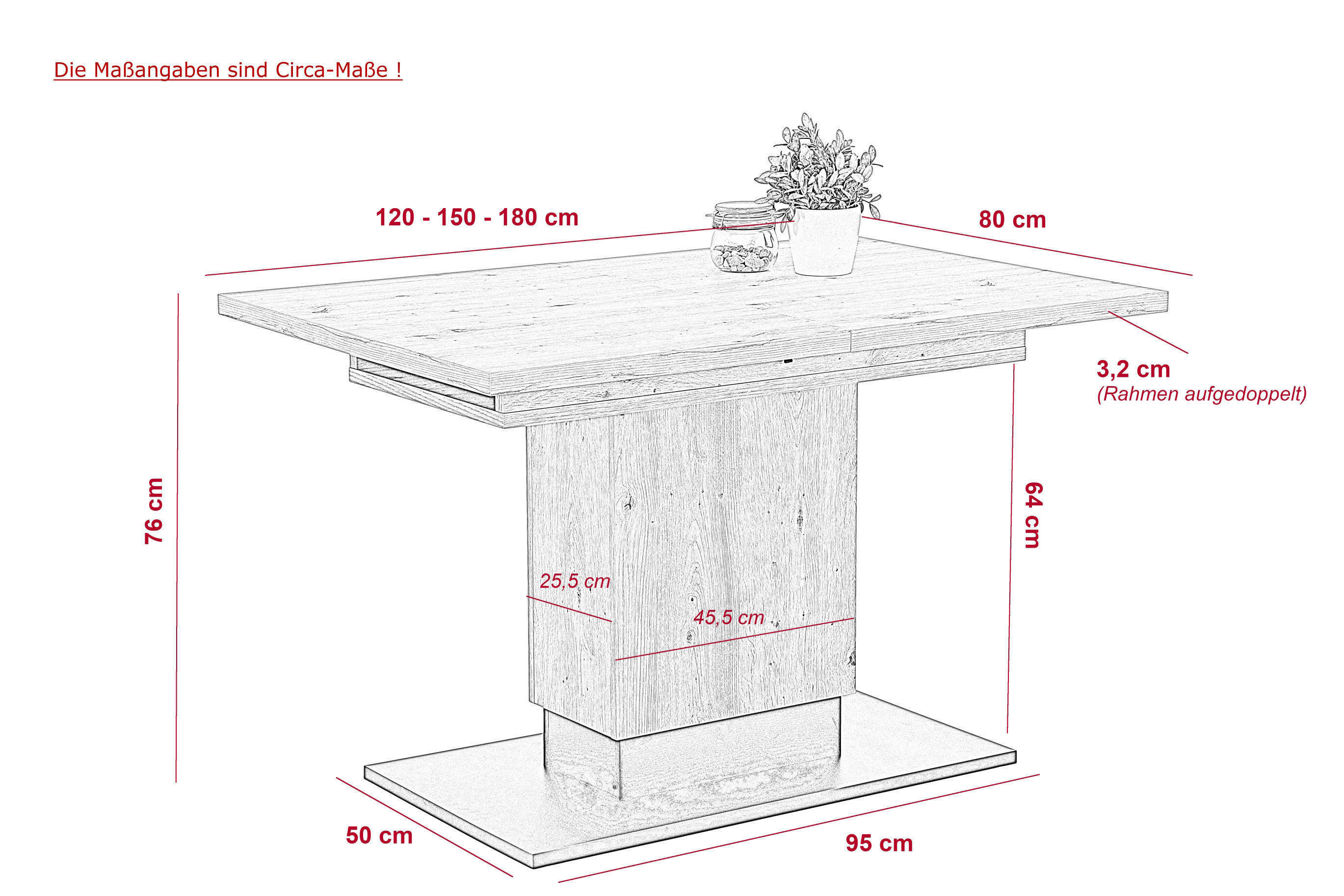 Esstisch LORENA Eiche Artisan Nachbildung braun B/H/T: ca. 120x76x80 cm LORENA - braun/Eiche (120,00/76,00/80,00cm) - Hela