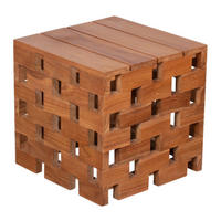 deVries Sitzgruppe teak Teakholz B/H/L: ca. 50x50x50 cm Beistelltisch/Hocker - teak (50,00/50,00/50,00cm) - deVries
