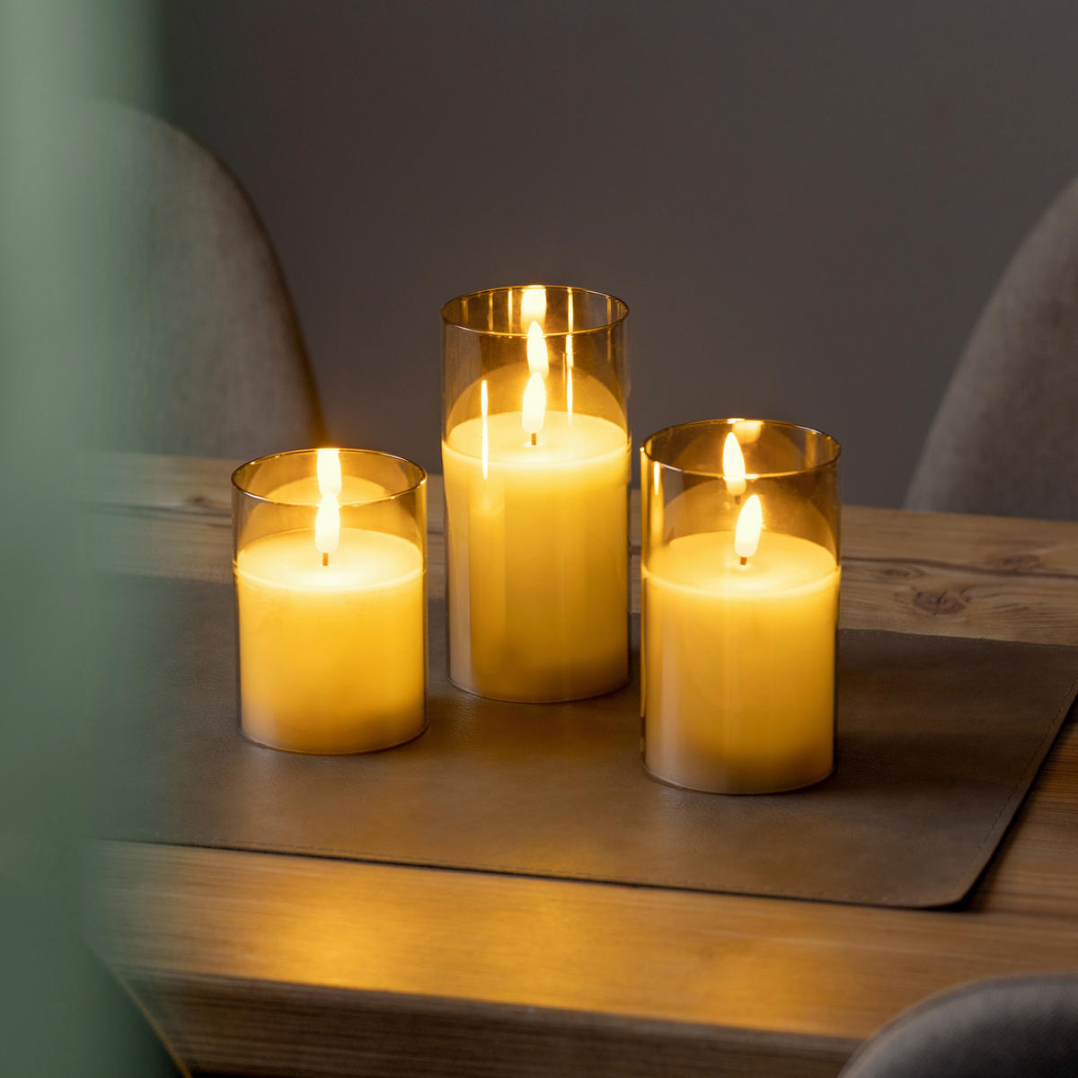 LED-Kerzen 3er Set warmweiß LED-Kerzen_flammenlos_3erSet - warmweiß