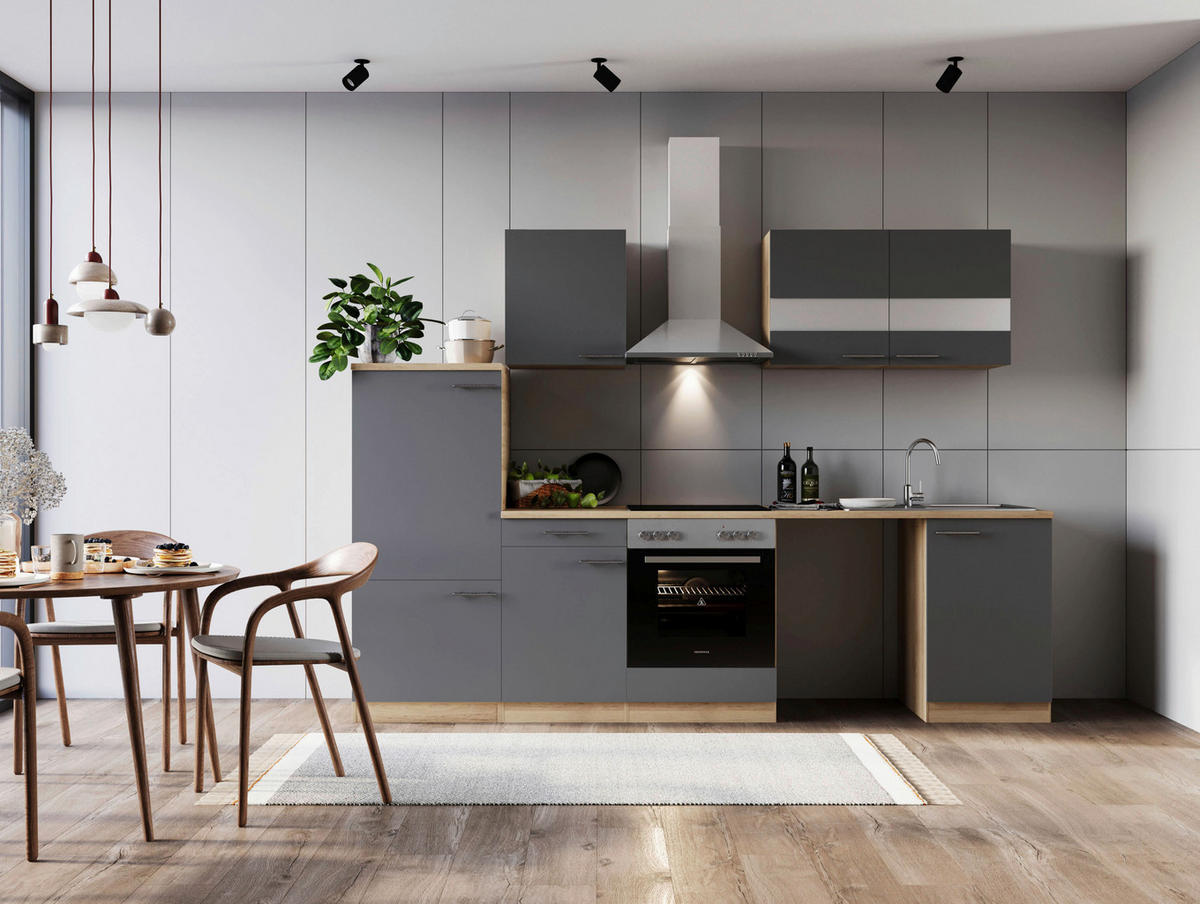 Respekta Küchenblock Merle grau B/H/T: ca. 280x200x60 cm Merle - Eiche/grau (280,00/200,00/60,00cm) - Respekta