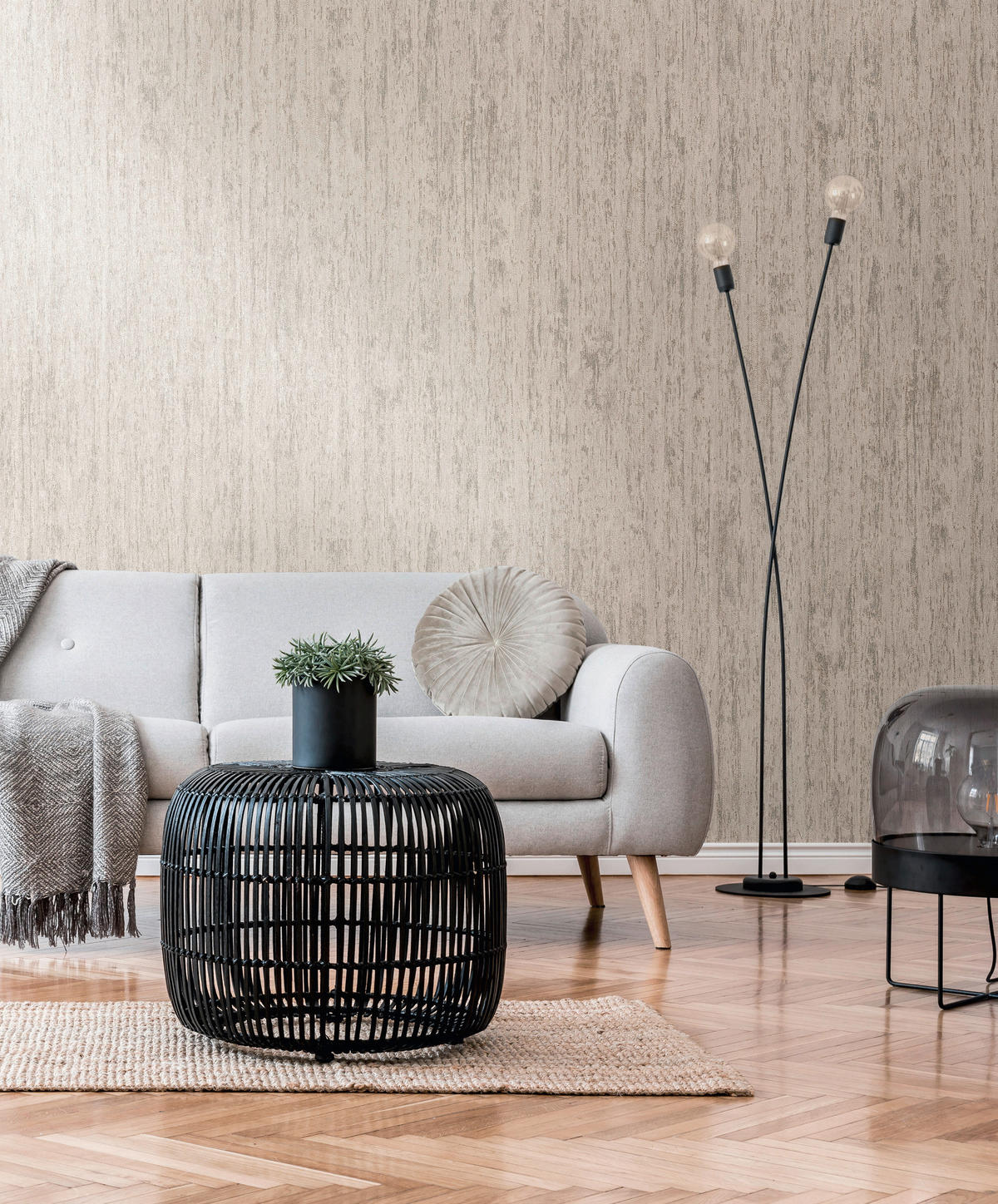 A.S.Creation Vliestapete silber beige B/H/D: ca. 53x1005x8,3 cm Vliestapete - beige/silber (8,30/1005,00cm) - A.S.Creation