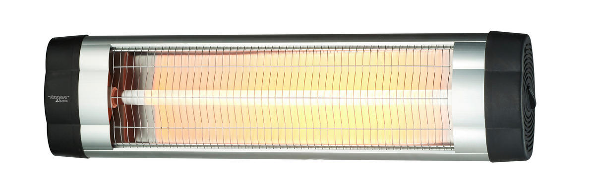 Infrarot Heizstrahler schwarz Chrom Metall B/H/T: ca. 86,5x19x9 cm QUARZ - schwarz/Chrom (86,50/19,00/9,00cm)