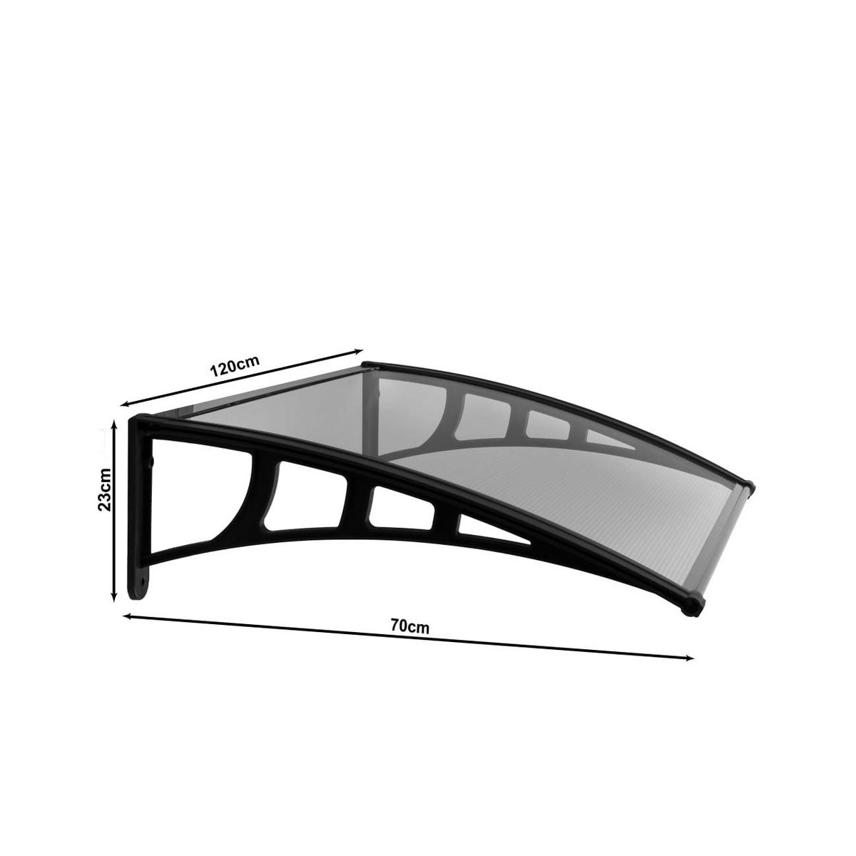 BURTAS VORDACH Vordach schwarz B/H/L: ca. 120x23x70 cm Vordach_GRDN0032 - schwarz (70,00/120,00/23,00cm) - BURTAS VORDACH