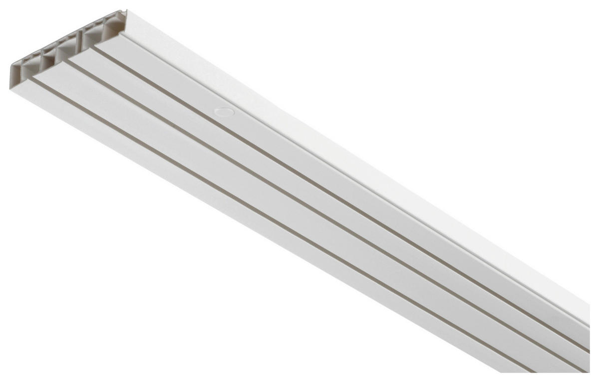 Gardinenschiene weiß Kunststoff L: ca. 210 cm 3.0 Läufe Schiene_Hohlkammer_3lfg. - weiß (210,00cm) - Boviva