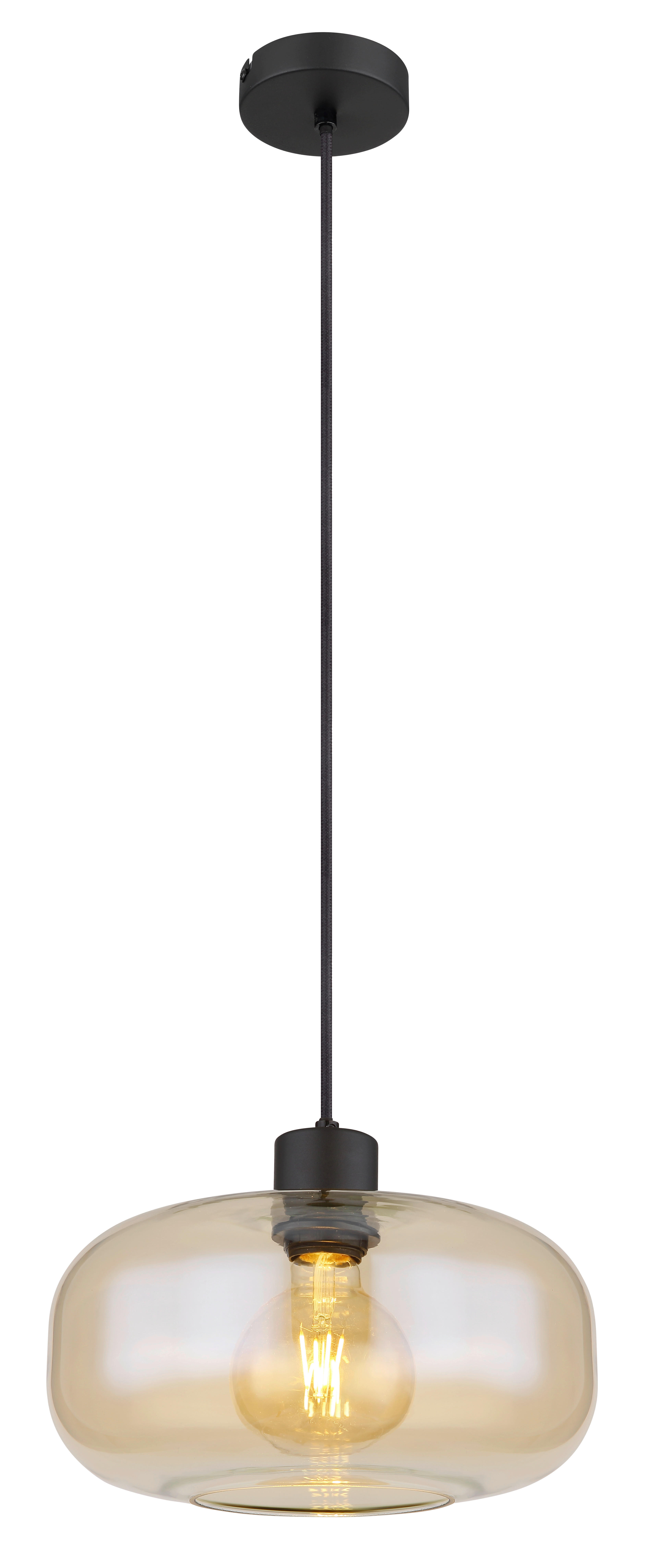 GLOBO Pendelleuchte schwarz Metall H/D: ca. 120x28 cm E27 1 Brennstellen GIUSEPPE - schwarz (28,00/120,00cm) - GLOBO