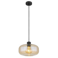 GLOBO Pendelleuchte schwarz Metall H/D: ca. 120x28 cm E27 1 Brennstellen GIUSEPPE - schwarz (28,00/120,00cm) - GLOBO